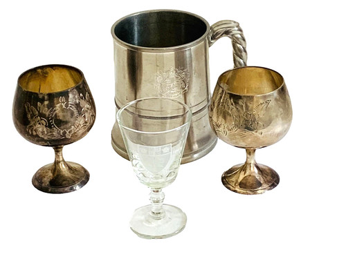 Crown rose pewter mug - &, epns