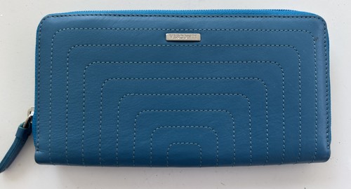 Blue visconti leather purse - leather,