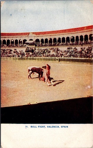 Vintage bullfight postcard - vintage,