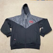 Ecko Unltd Hoodie Large Men's Black Grey Full-Zip Jumper Vintage Y2K