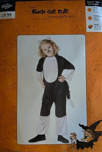 Kids black white cat fancy - black,