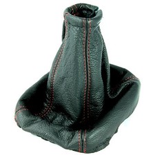 VAUXHALL COMBO CORSA B C RED STITCH GEAR STICK GAITER BOOT BLACK LEATHER COVER