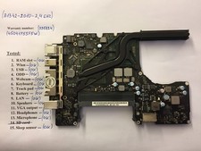 Macbook A1342 2010 13 C2D 2.4 Ghz Logic Board 820-2877-B Tested Waranty