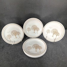 Churchill Stonecast Homespun Side Plates x7 Vintage 1980s Tree Pattern -CP