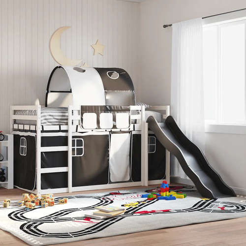 Walplus white black bunk bed - white,