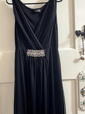 Principles Grecian Sleeveless Black Diamanté Band Party Cocktail Cruise Size 10