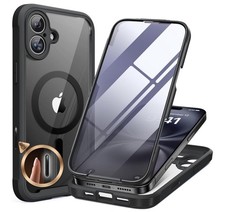 Miracase Magnetic Case for iPhone 16 Plus Case 6.7",Built-in 9H Tempered BK