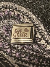 New Big Sister Heart Silver Italian Charm Fits 9mm Classic Nomination Bracelet