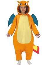 Kids Charizard Style Orange Dragon Costume Childrens Size Pokemon Fancy Dress