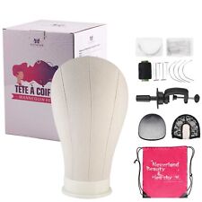 21 22 23 24 inch  Wig Canvas Block Head Mannequin For Salon Wigs Making Display