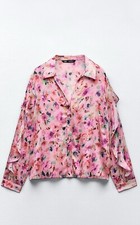 ZARA RUFFLED SHIRT WITH FLORAL