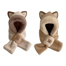 Plush Hooded Scarf, Animal Hat