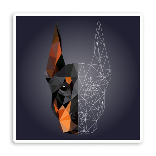 10cm abstract dobermann - 2, x