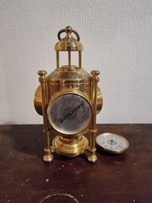 Vintage Brass Maritime Lantern Weather Station