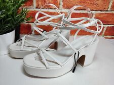BNWT ZARA IVORY SANDALS UK 6 STRAPPY WEDGE HEEL PLATFORM WOMENS SHOES RRP £25.99