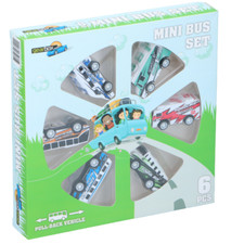 6Piece Mini Bus Toy Set