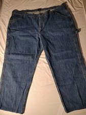 VTG Lee Loose Fit Carpenter Jeans Men's 50x26.5 Made In Mexico Intentional Hem