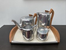 Picquot Ware Vintage Full Set with Tray 1960’s Tea/Coffee Sugar Creamer Set