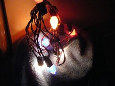 Vintage Christmas Tree Lights Bulbs 110 v Working Coloured C7