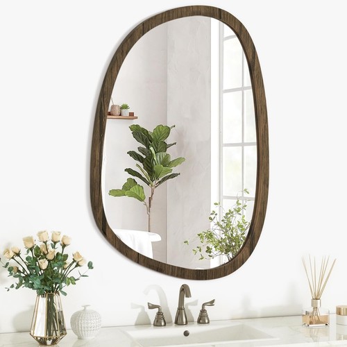 Wooden hanging mirror for wall - hanging,