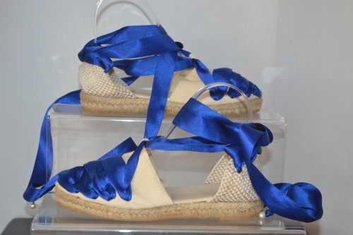 Women beige and royal - royal, blue