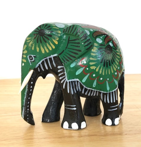Hand painted wooden - painted, elephant