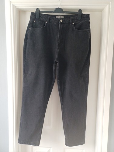 Ladies primark black mom jeans - black,
