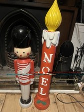 Vintage Blow Mould Candle And Soldier . No Lamps Inside But Easy To Put One In