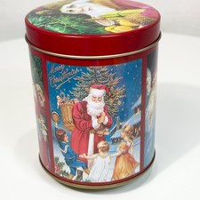 Vintage Enesco Tin Rotating Music Box Santa Claus Is Coming To Town Christmas 85