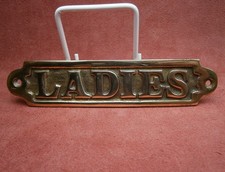 Vintage Retro Brass LADIES Plaque - Toilet Door Sign