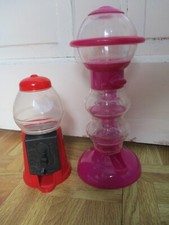 2 x small plastic chewing bubble gum machine set confectionary