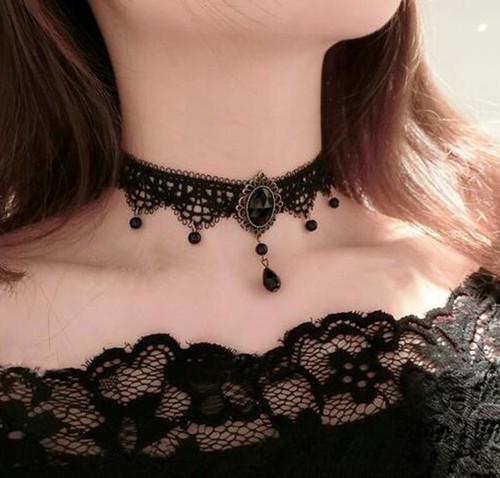 Goth black lace victorian - goth,