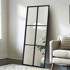 Rustic Farmhouse Wall Window Mirror Window Paned Metal Frame Wall Hanging Decor