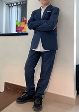 H&M Suit Age 11-12 Light Navy