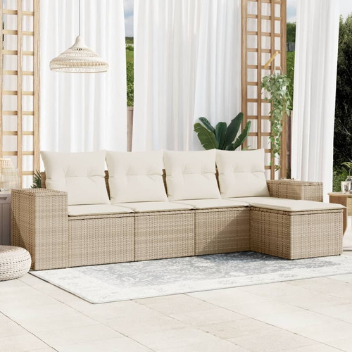 Garden sofa set beige - beige, pe