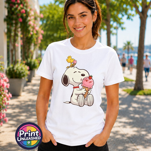 Beagle ice cream shirt - cream, t-shirt