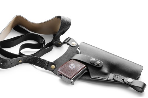 Shoulder leather holster for