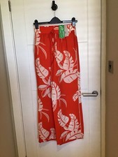 Ladies Wide Leg Trousers Size 8 With Pockets & Tie Front BNWT