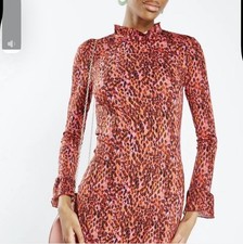 multi-print ruffle hem
