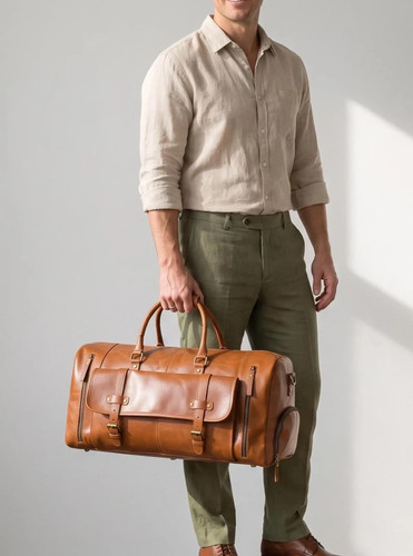 Genuine buffalo leather duffle - genuine,