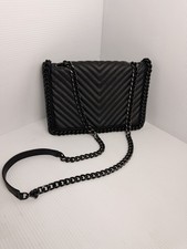 ALDO greenwald handbag Crossbody quilted Black On Black EUC!!