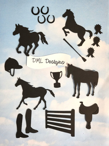 Die cut cuts horse riding - die,