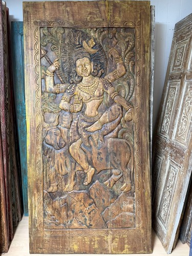 Vintage shiva carved wooden - vintage,