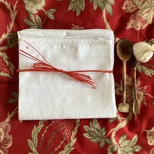 2 Antique Vintage French Torchon Teatowels Serviettes Linen