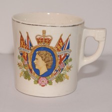 J & G MEAKIN Pottery Mug Commemorating Queen's Coronation 1953 ('E' handle)