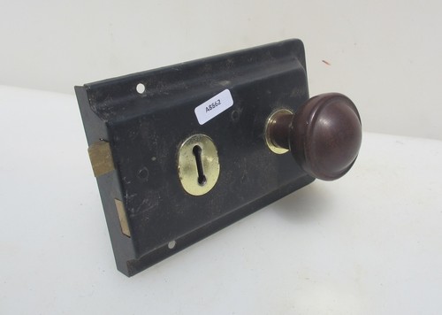 Vintage iron door latch rim - door,