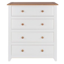 Chest Of 4 Drawers Large Bedroom Unit Solid Pine Top Storage Furniture 2 Colours