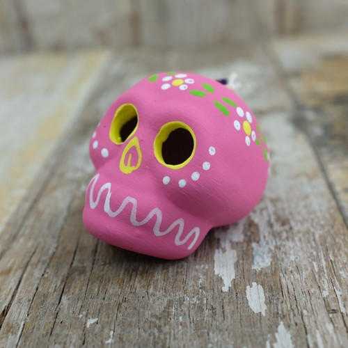 Hanging mexican ceramic skull - hanging,