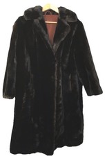 Genuine Vintage Tissavel French Simulation Fur Coat Lined Uk 14-16