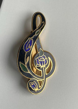 Vintage cloisonné treble clef